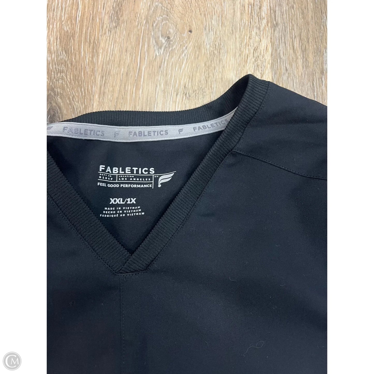 Scrub Top Short Sleeve By Fabletics In Black, Size: Xxl