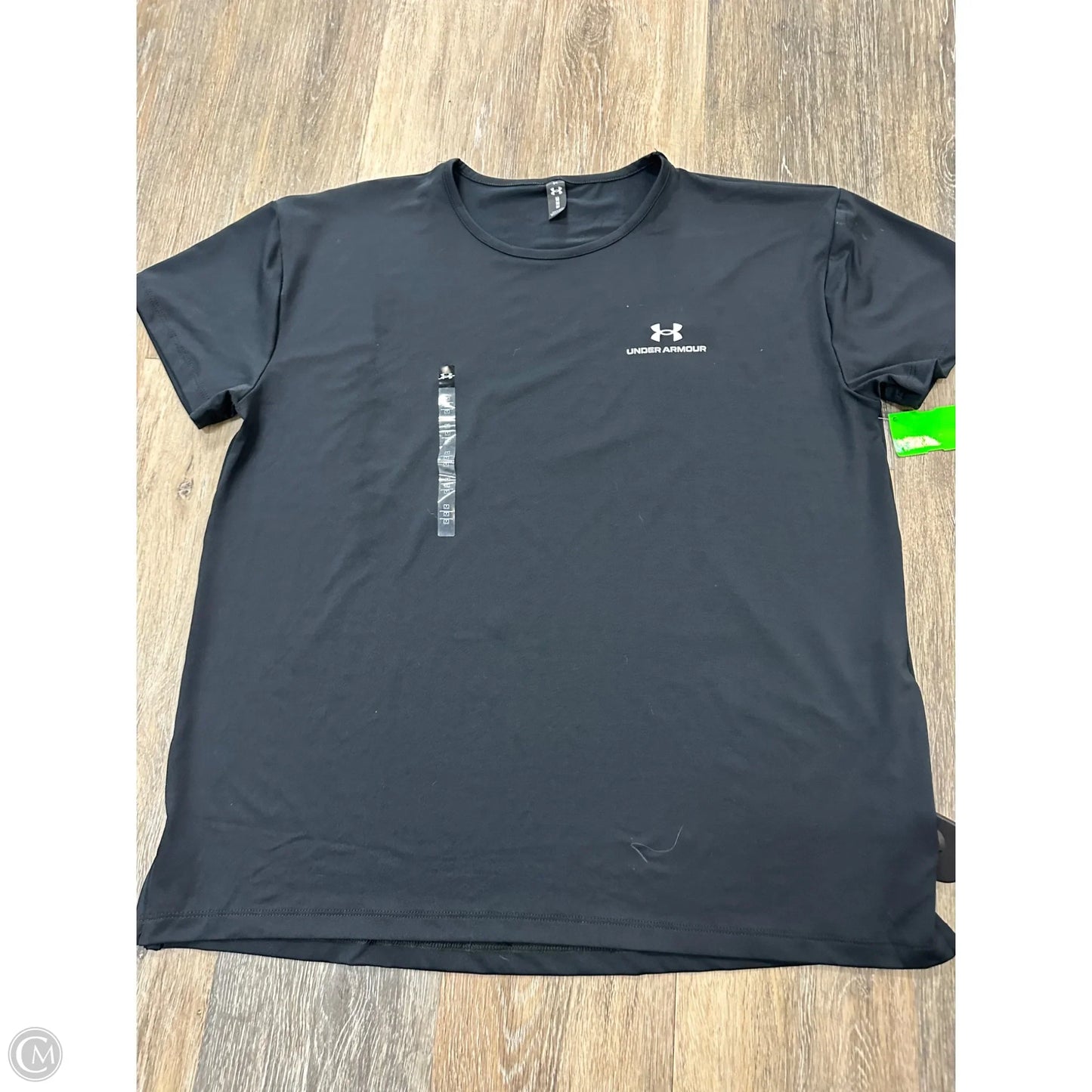 Athletic Top Short Sleeve By Under Armour In Black, Size: M
