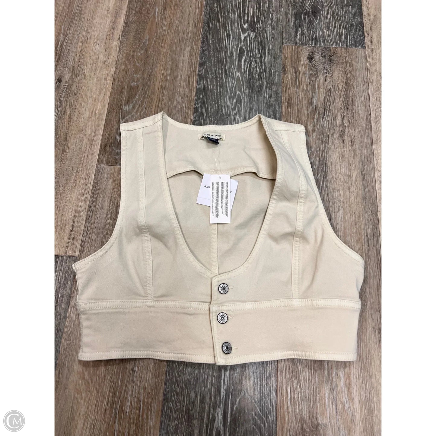 Top Sleeveless By American Eagle In Cream, Size: M