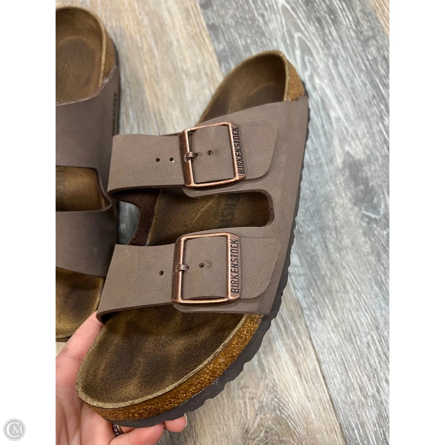 Sandals Flats By Birkenstock In Brown, Size: 9