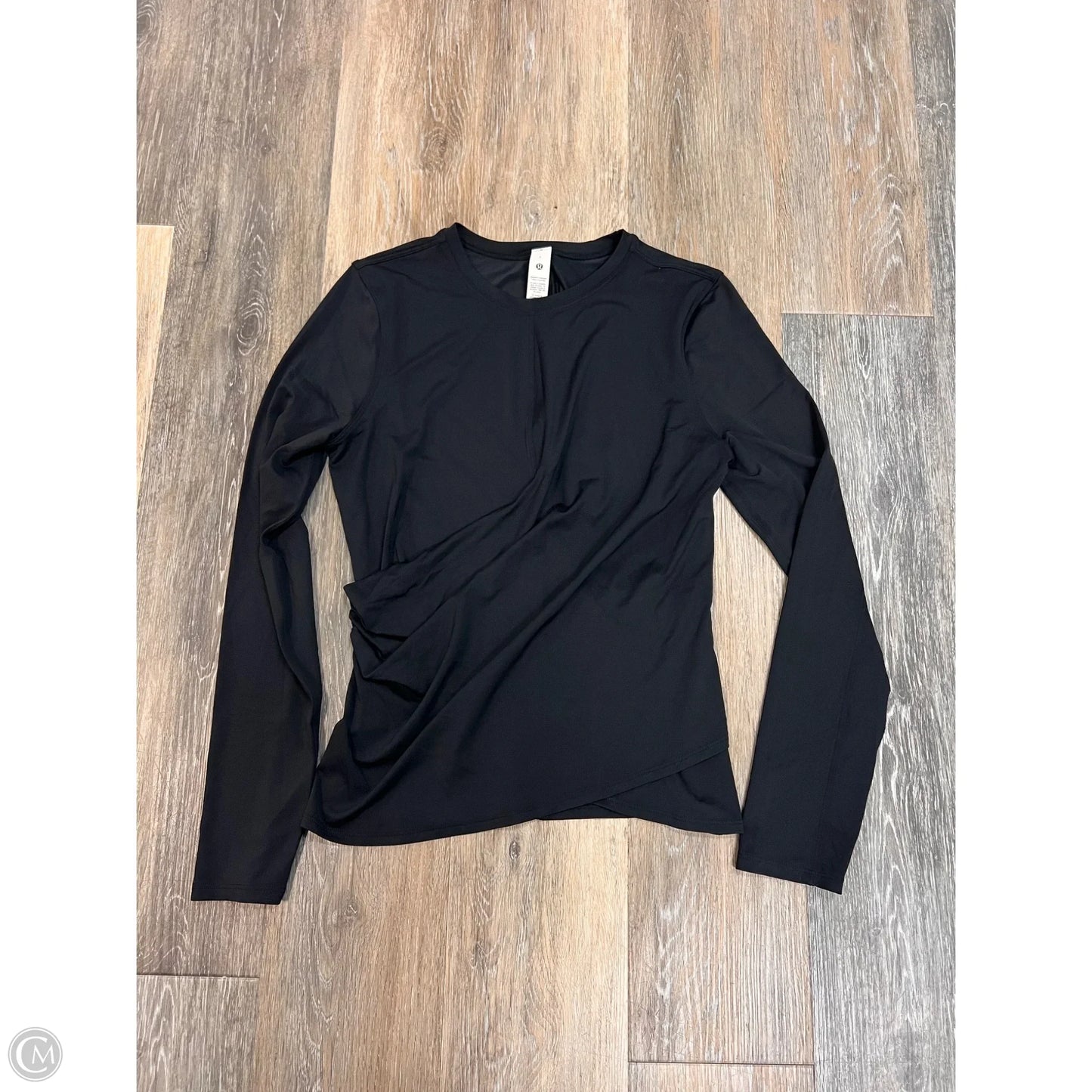 Athletic Top Long Sleeve Crewneck By Lululemon In Black, Size: 8