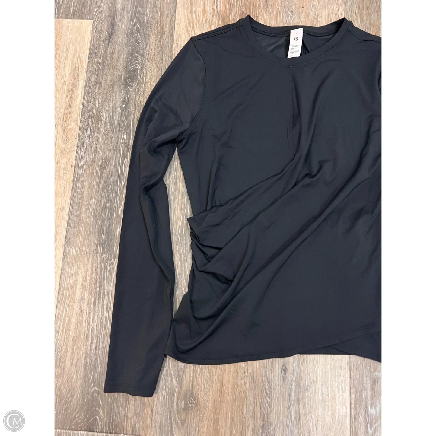 Athletic Top Long Sleeve Crewneck By Lululemon In Black, Size: 8