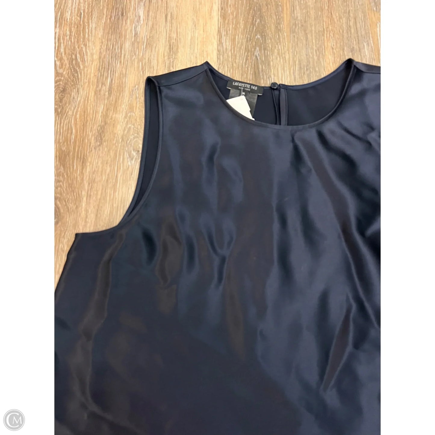 Top Sleeveless Designer By Lafayette 148 In Navy, Size: M