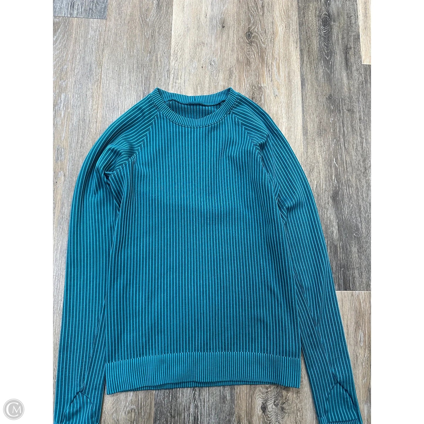 -Athletic Top Long Sleeve Collar By Lululemon In Blue, Size: S