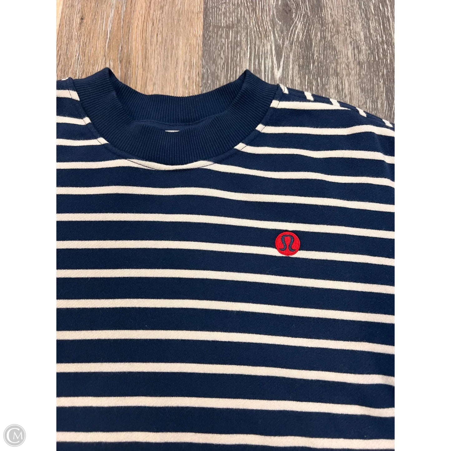 Athletic Sweatshirt Crewneck By Lululemon In Striped Pattern, Size: Xl