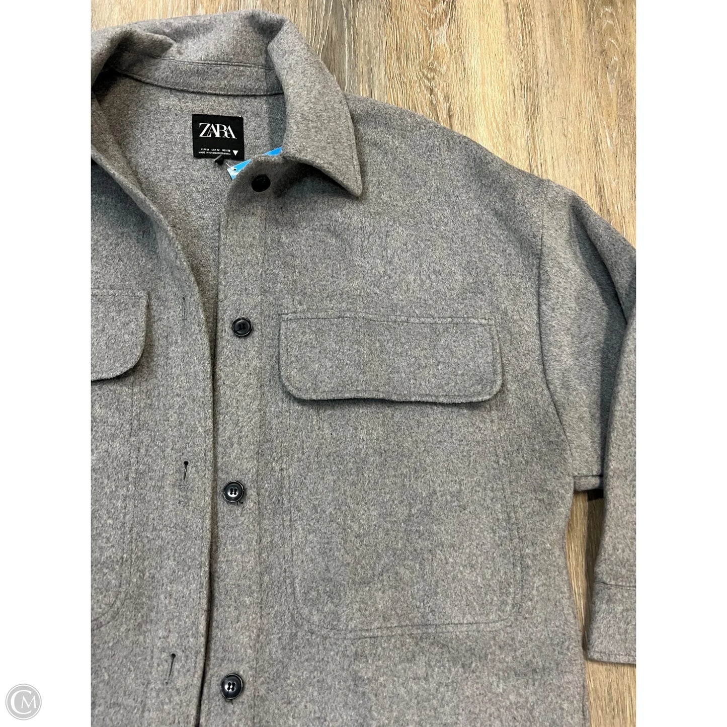 Coat Peacoat By Zara In Grey, Size: M