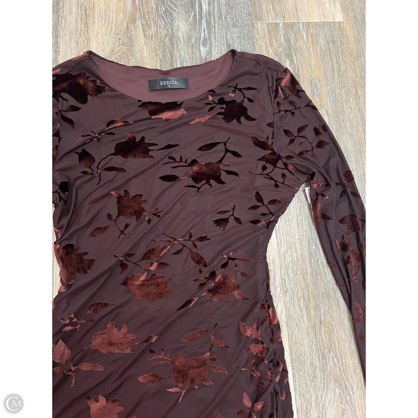 -Dress Party Long By Zesica In Maroon, Size: S