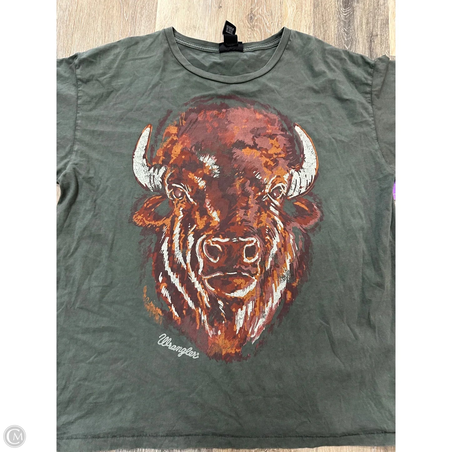 Top Short Sleeve By Wrangler In Green, Size: M