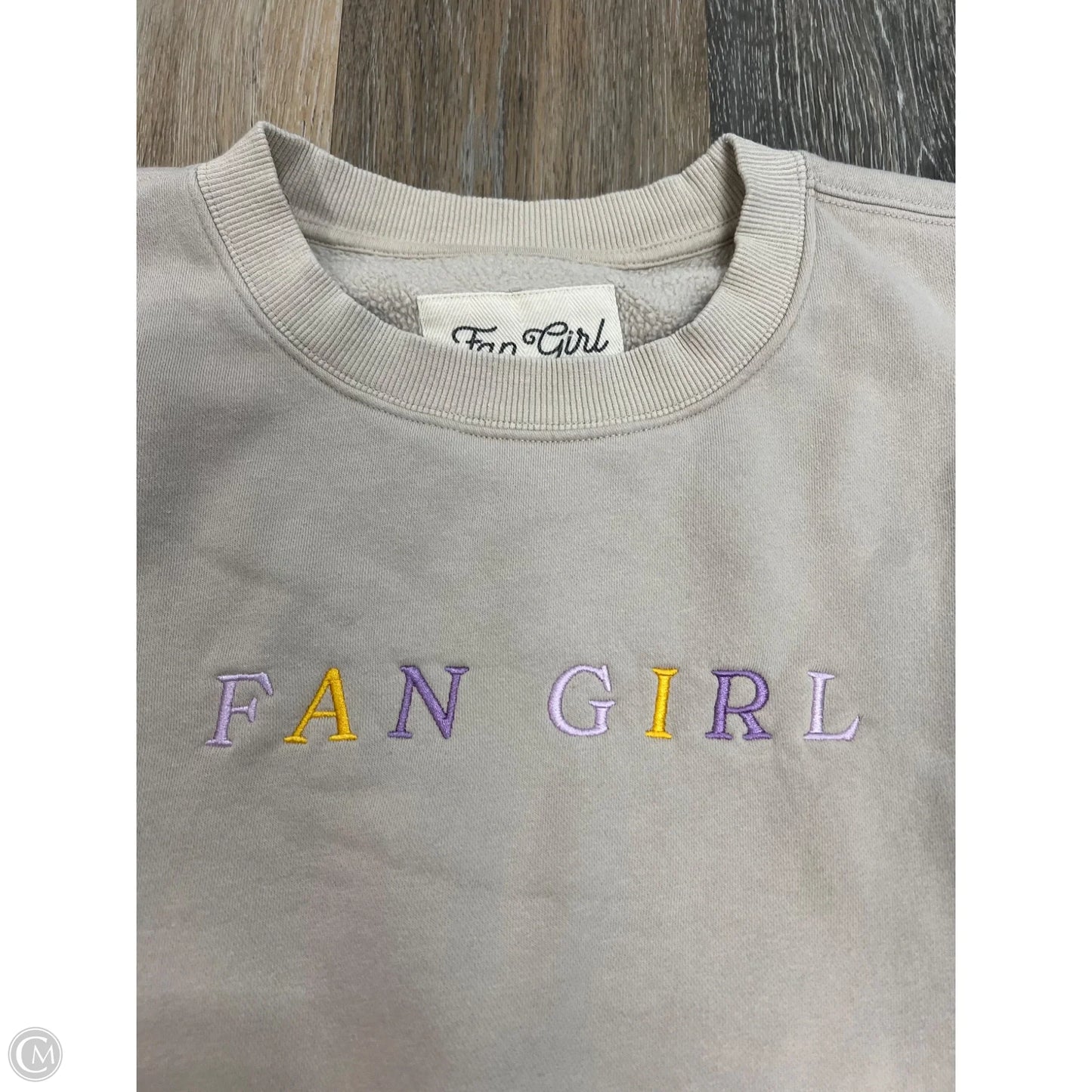 Sweatshirt Crewneck By Fan Girl In Tan, Size: Xl