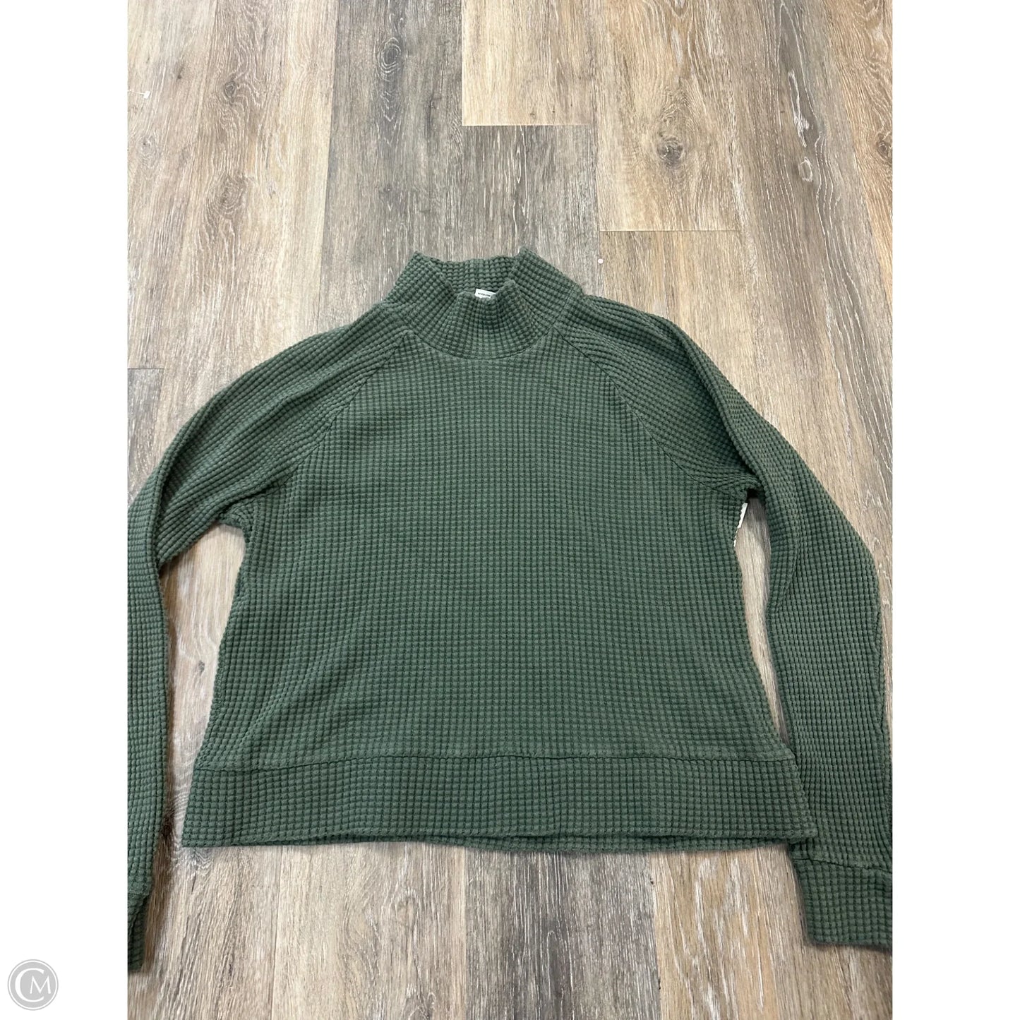Athletic Top Long Sleeve Collar By The North Face In Green, Size: M