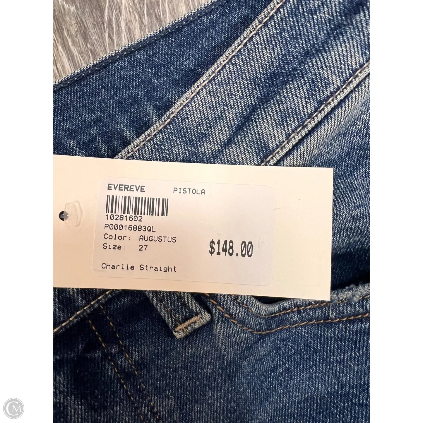 Jeans Straight By Pistola In Blue Denim, Size: 4/27