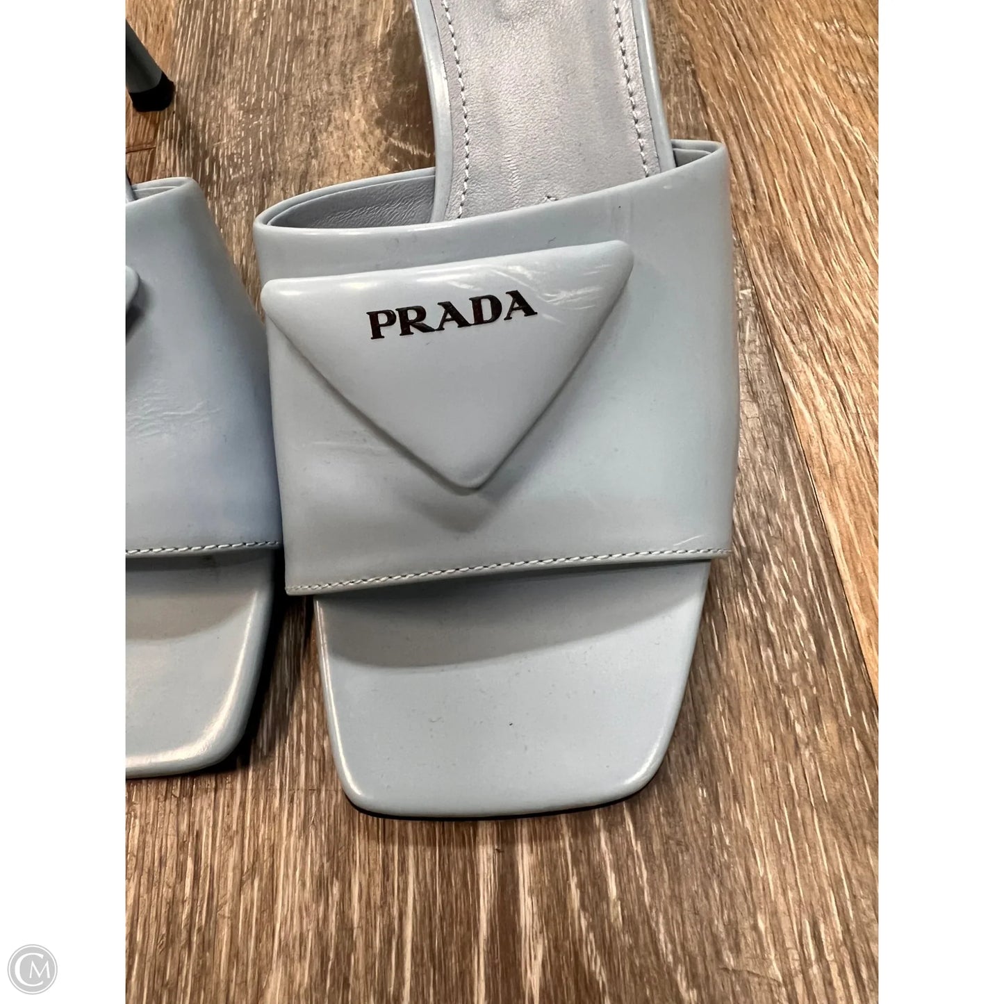 Sandals Luxury Designer By Prada In Blue, Size: 7.5/37.5
