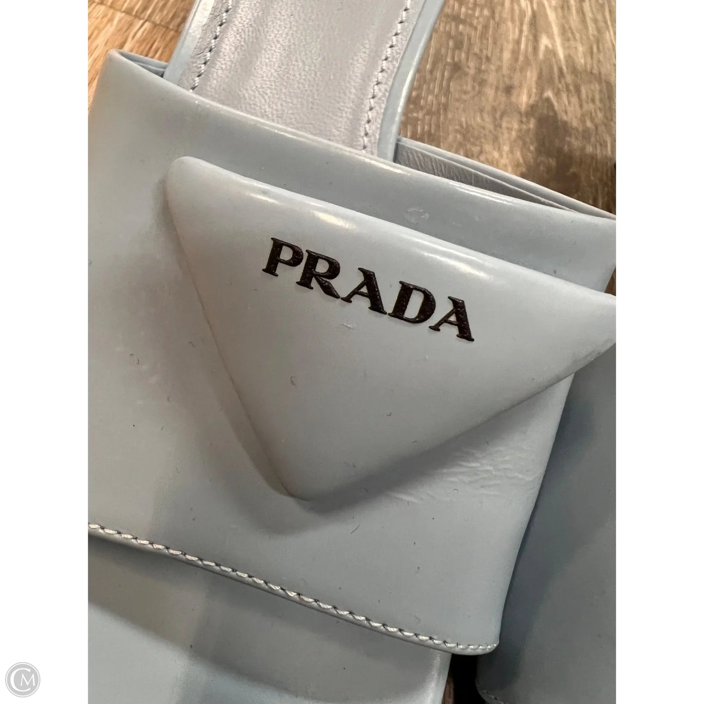 Sandals Luxury Designer By Prada In Blue, Size: 7.5/37.5