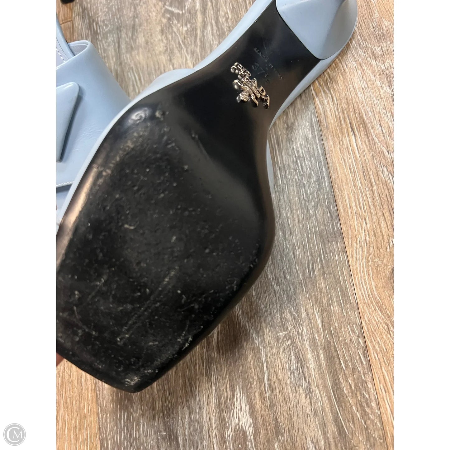 Sandals Luxury Designer By Prada In Blue, Size: 7.5/37.5