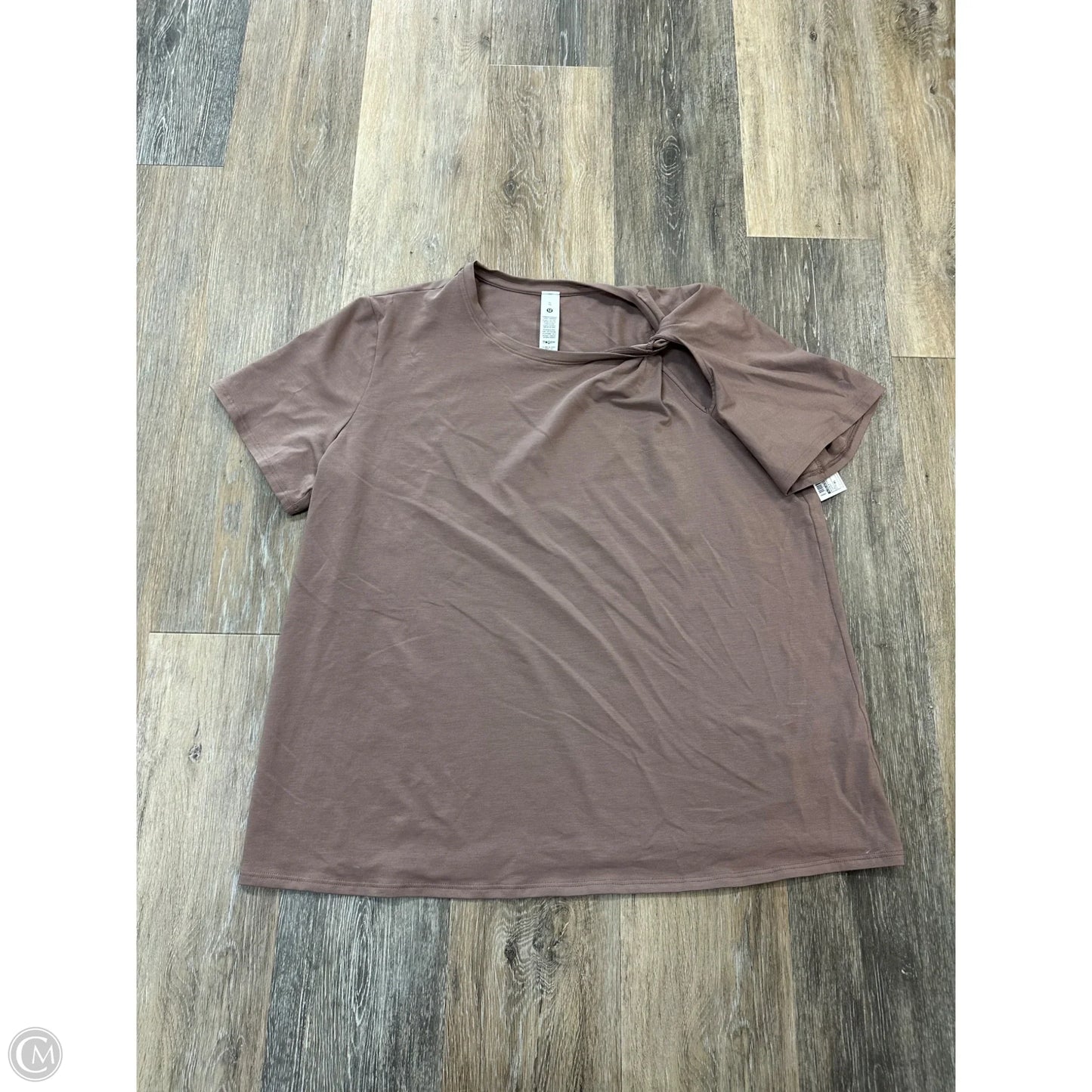 Athletic Top Short Sleeve By Lululemon In Taupe, Size: Xl