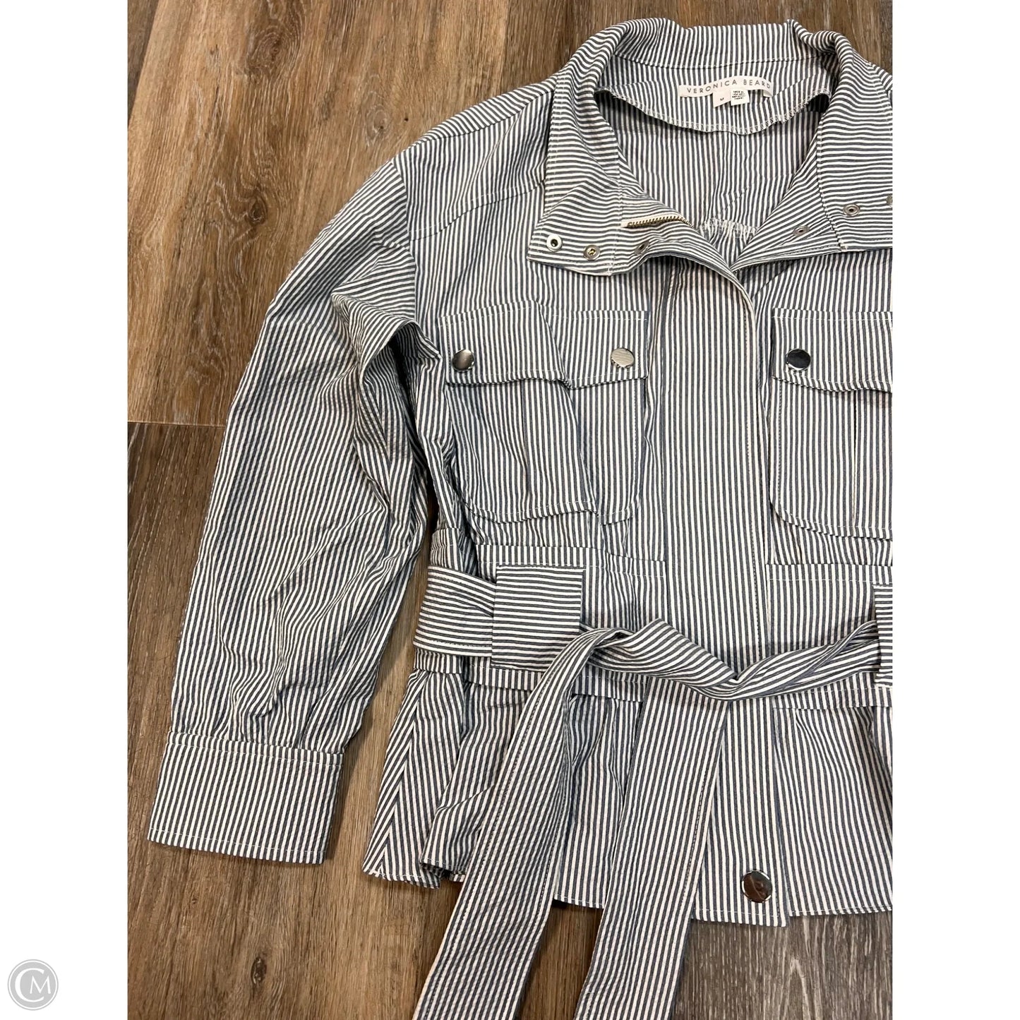 Jacket Designer By Veronica Beard In Silver, Size: M