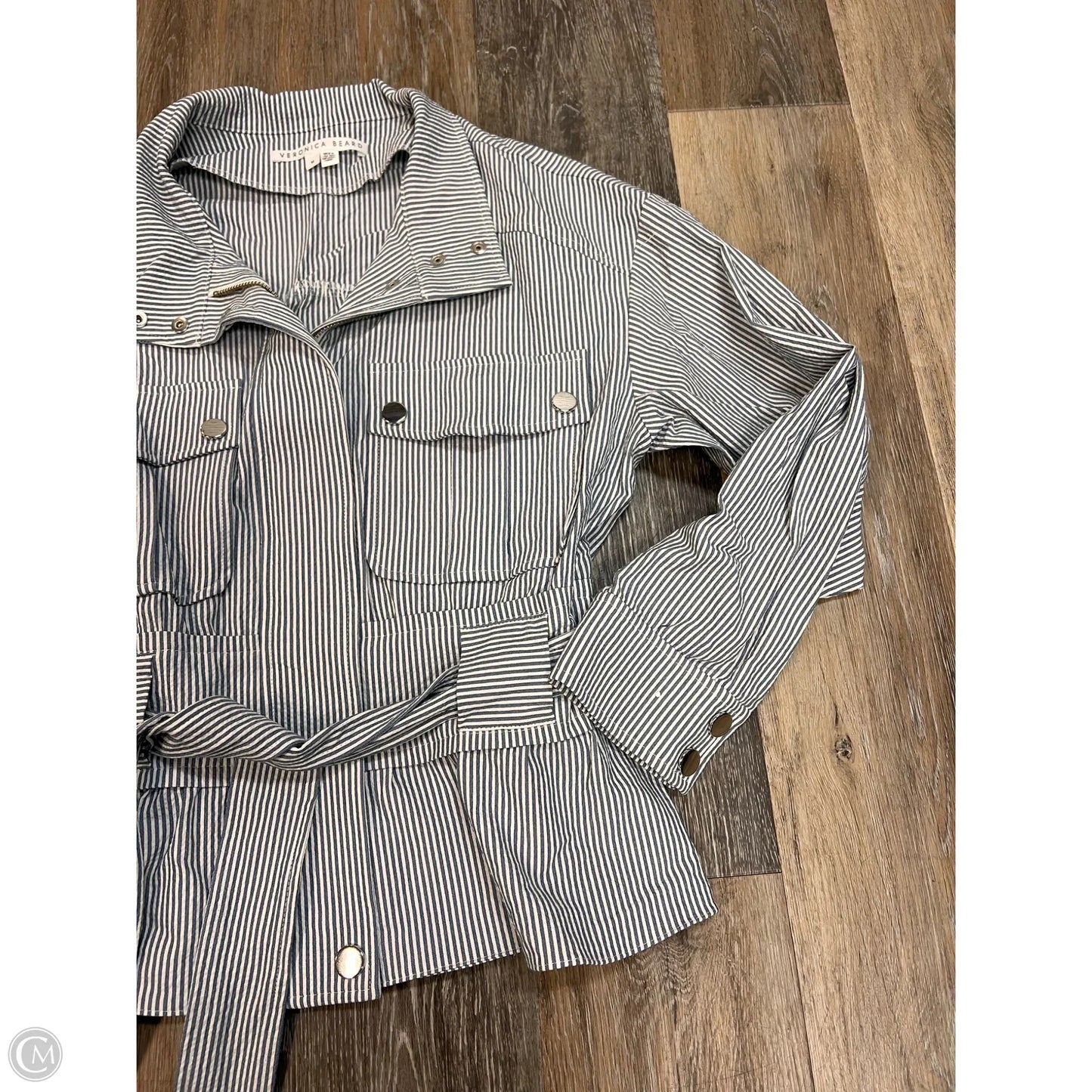 Jacket Designer By Veronica Beard In Silver, Size: M