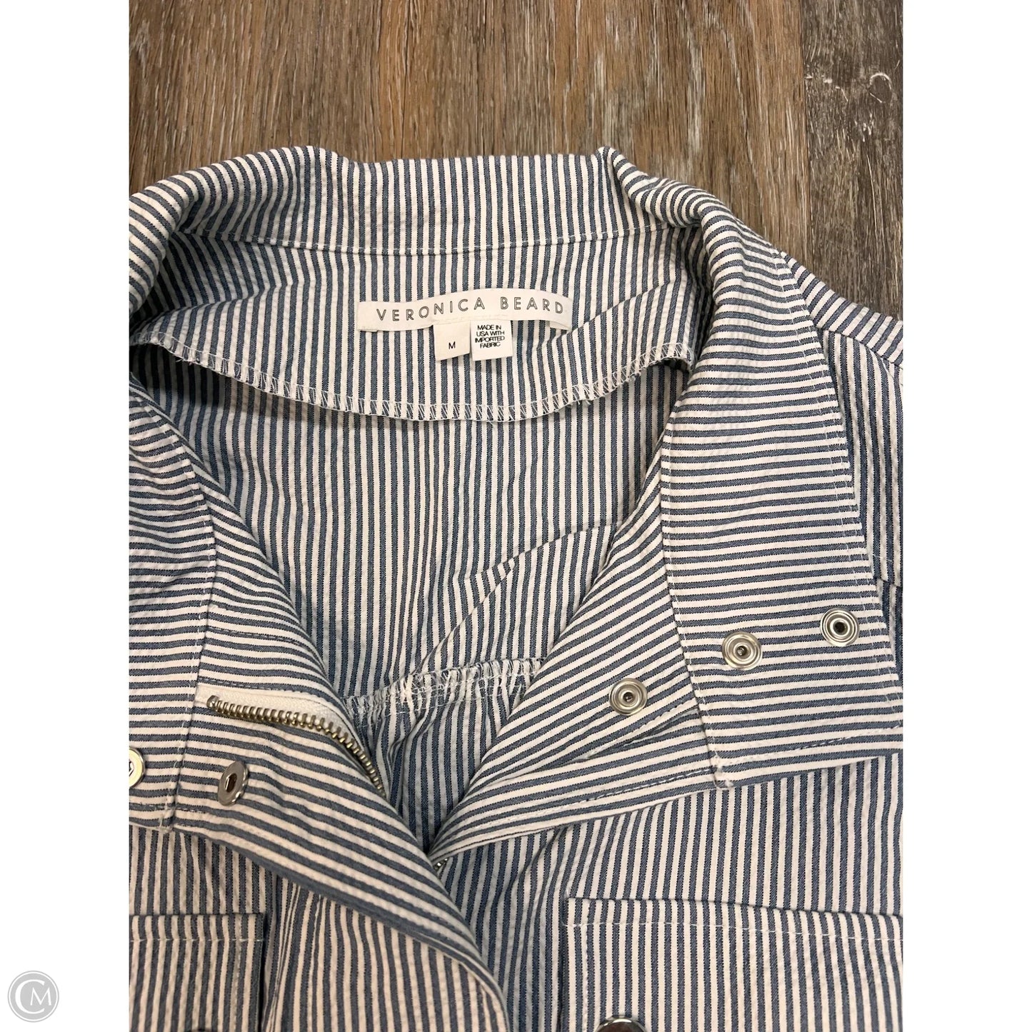 Jacket Designer By Veronica Beard In Silver, Size: M