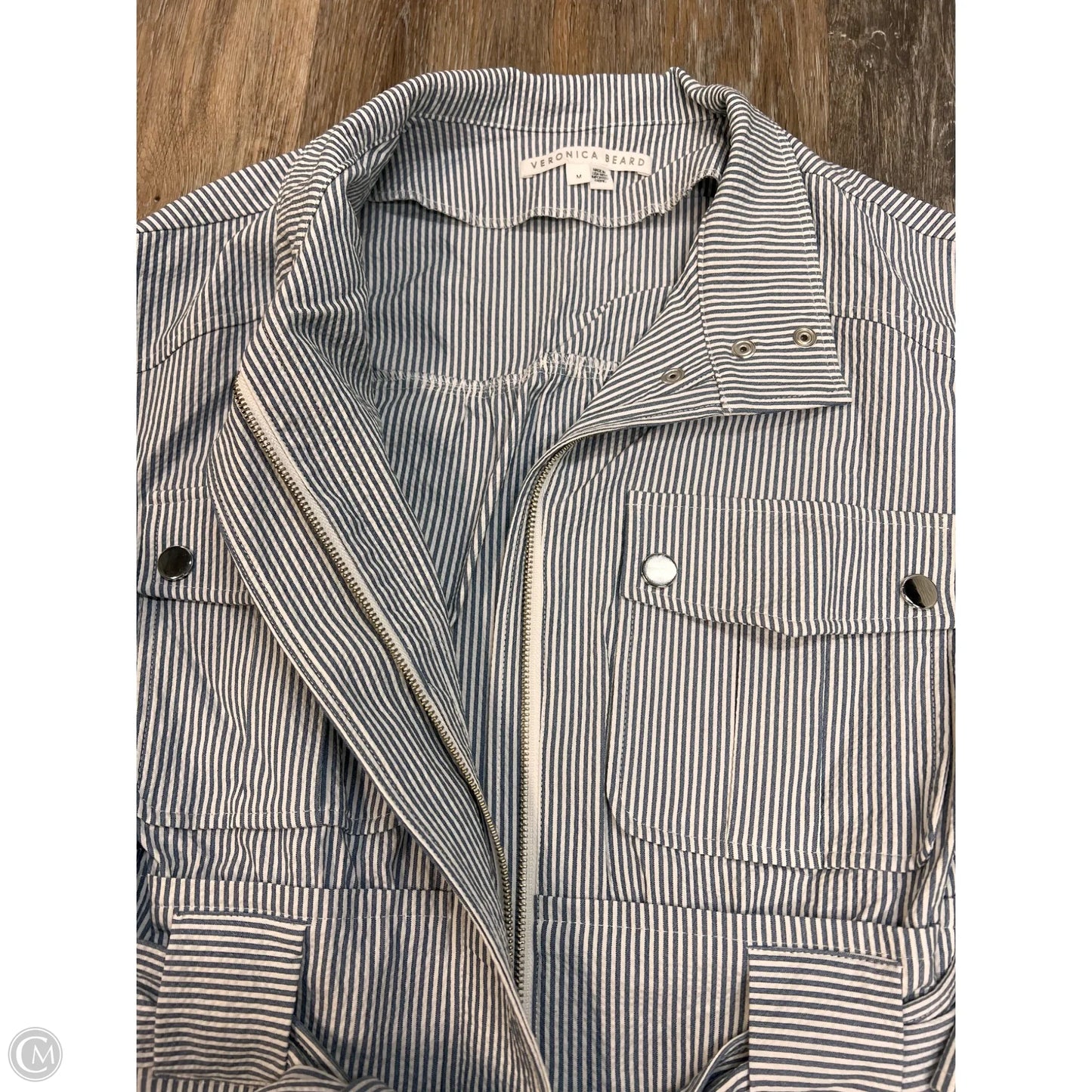 Jacket Designer By Veronica Beard In Silver, Size: M