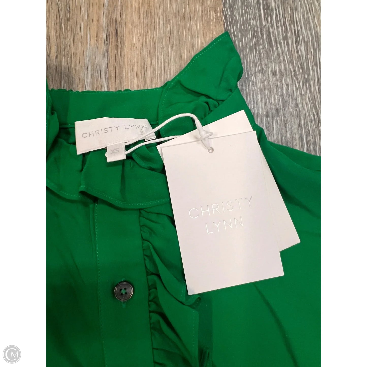 Blouse Designer By Christy Lynn In Green, Size: Xs
