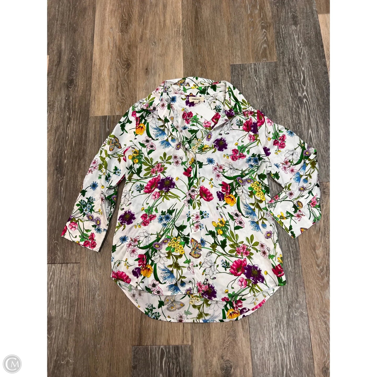 Blouse Long Sleeve By L Agence In Floral Print, Size: S