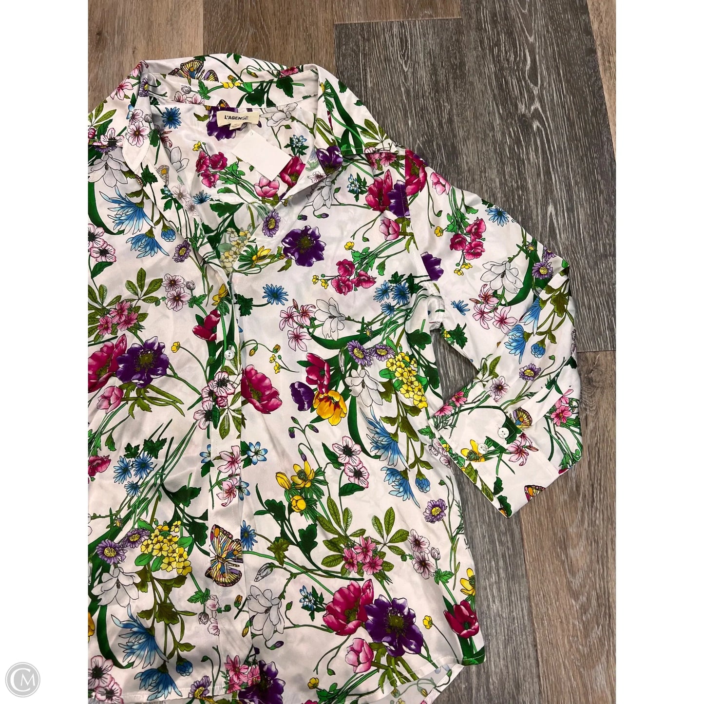 Blouse Long Sleeve By L Agence In Floral Print, Size: S