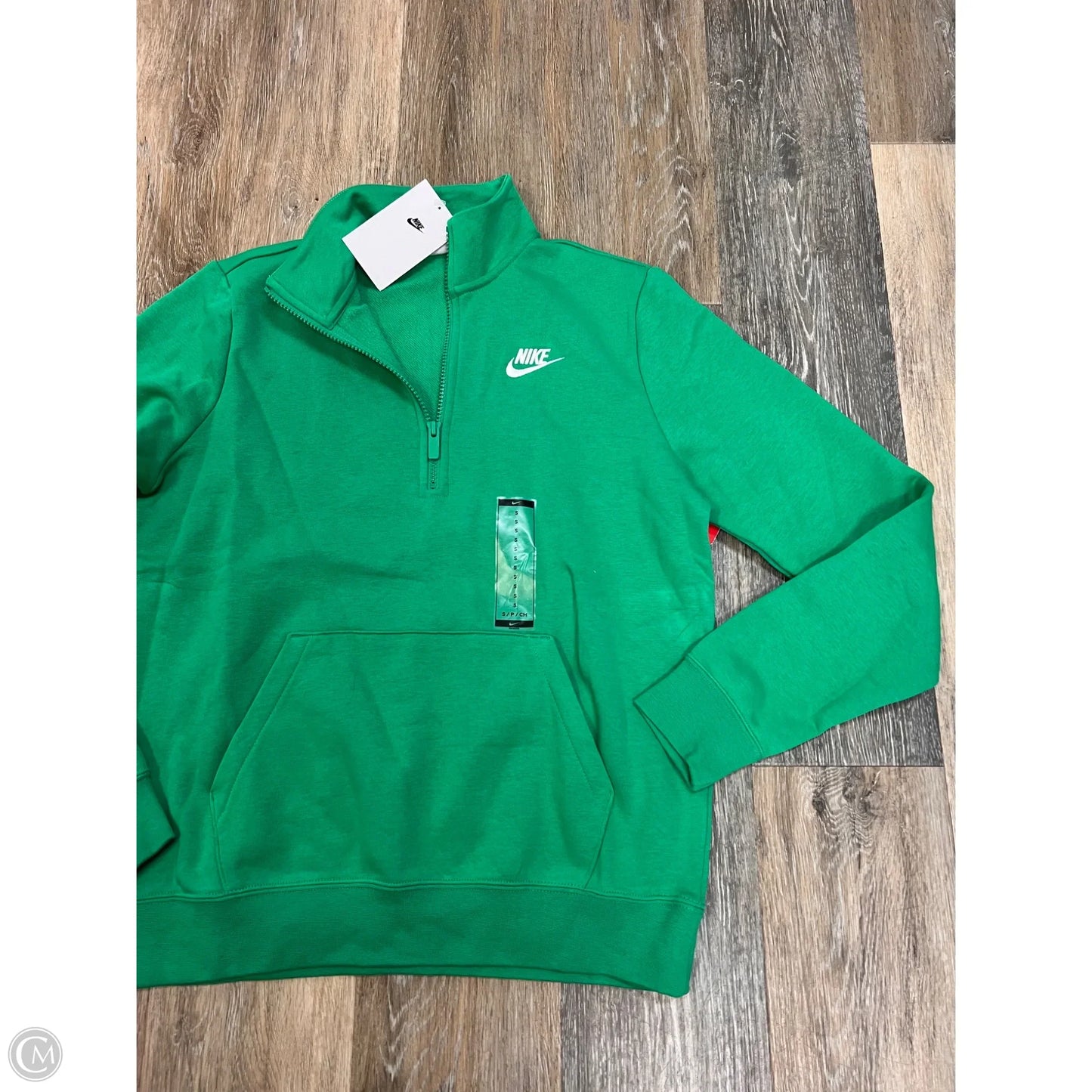 Athletic Sweatshirt Collar By Nike Apparel In Green, Size: S
