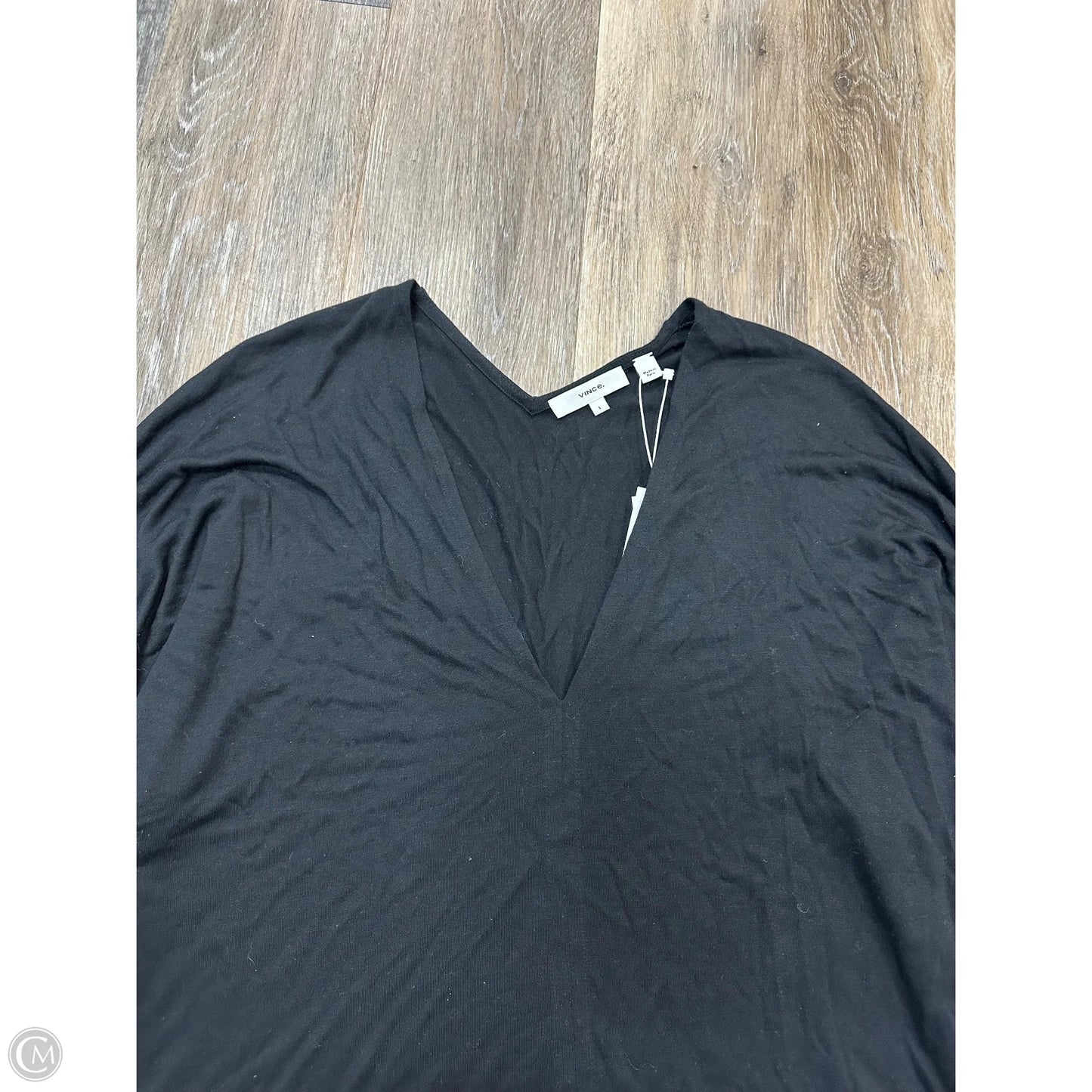 Top Long Sleeve By Vince In Black, Size: L