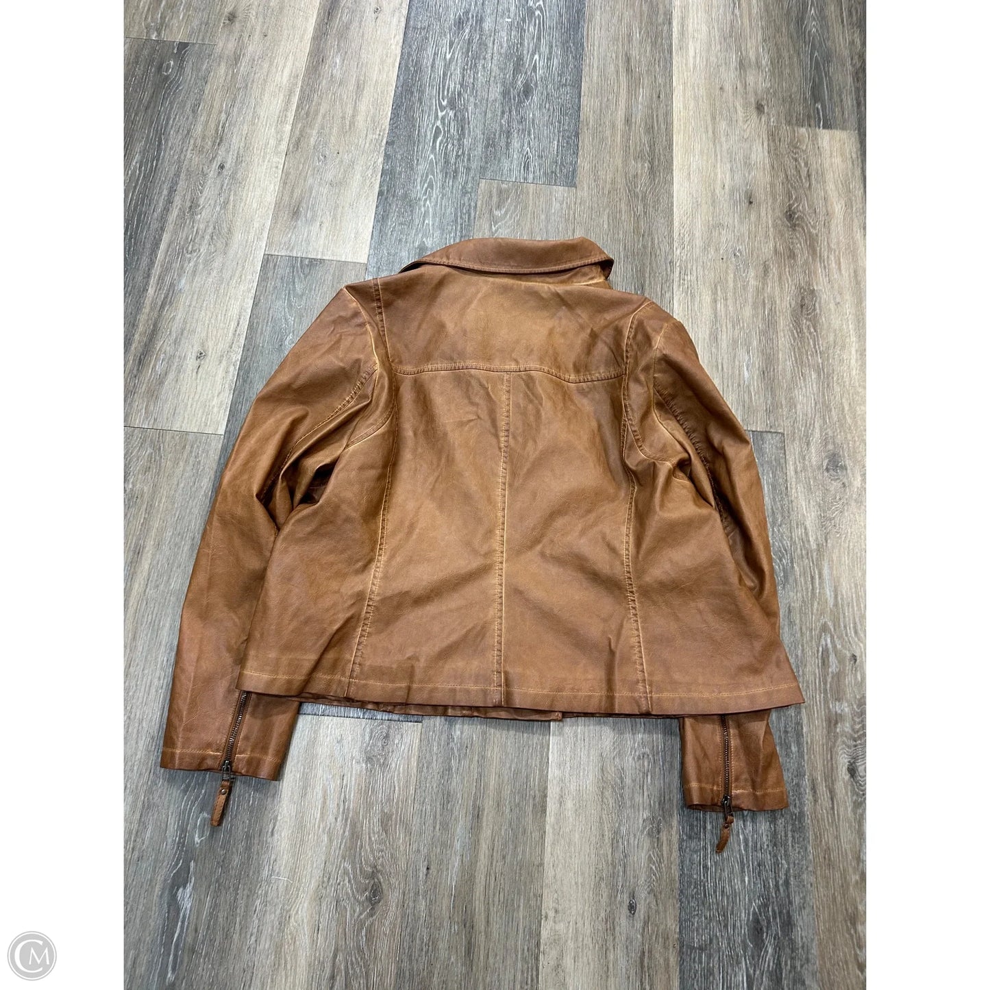 Jacket Moto By Max Studio In Tan, Size: 2x