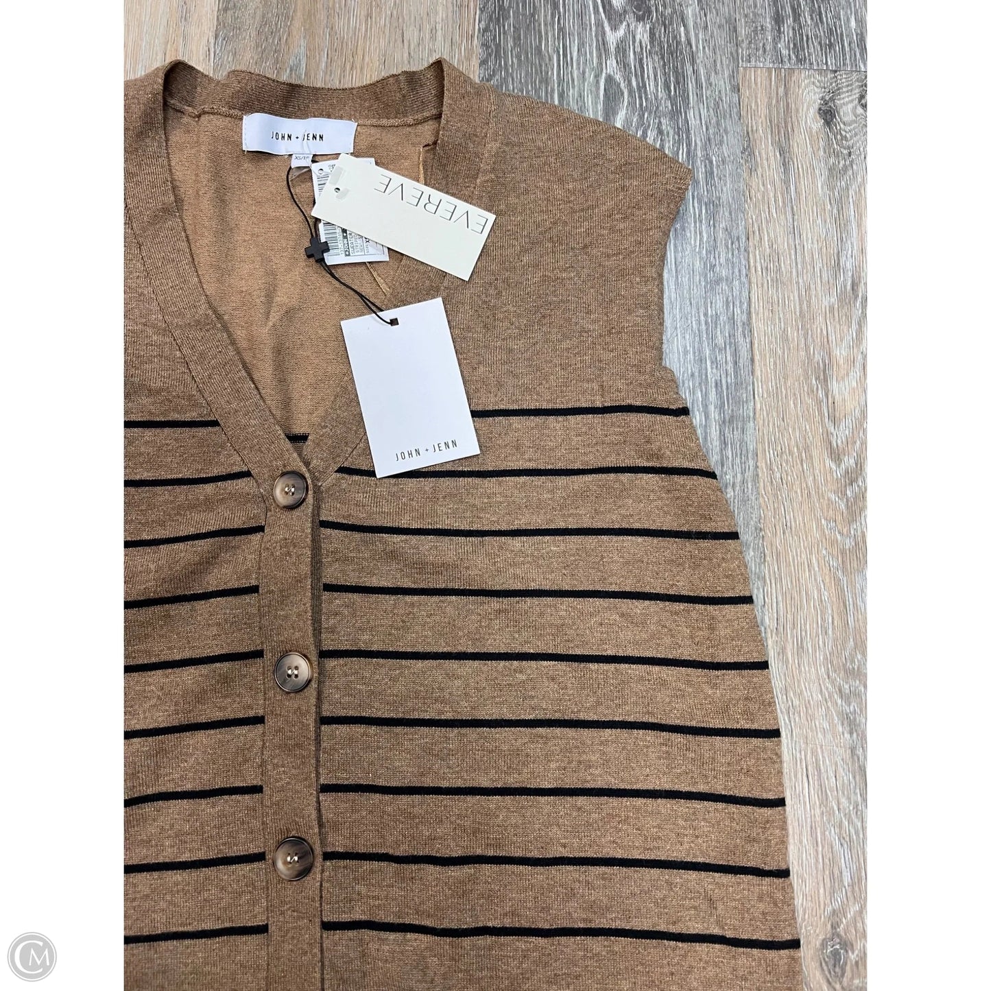 Sweater Short Sleeve By John + Jenn In Striped Pattern, Size: Xs
