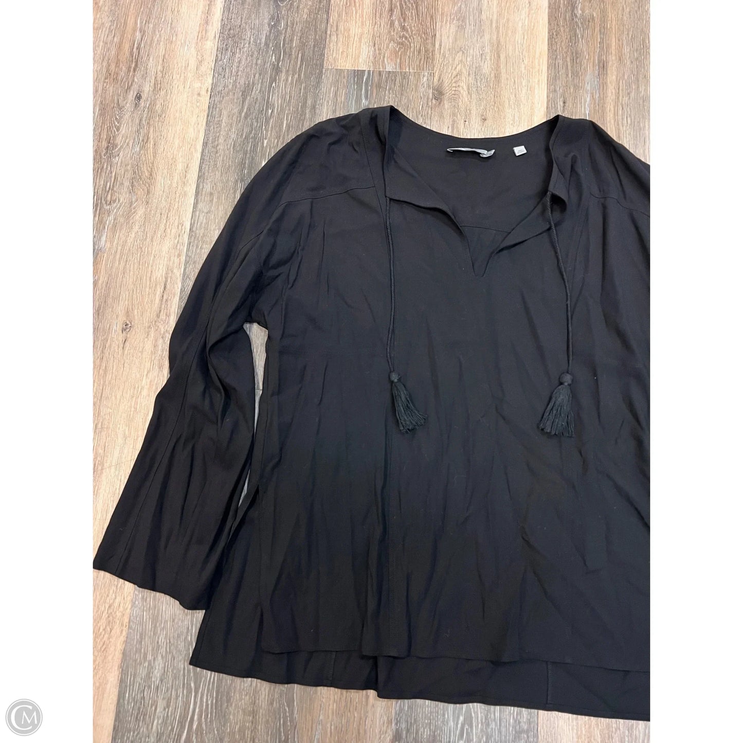 Blouse Long Sleeve By Vince In Black, Size: M