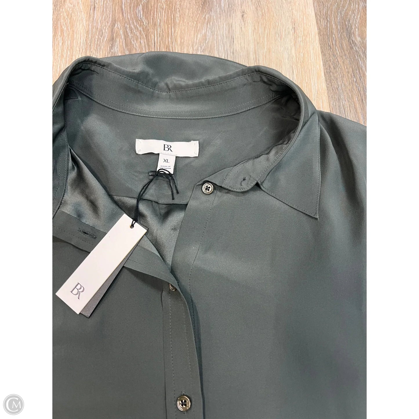 Blouse Long Sleeve By Banana Republic In Green, Size: Xl