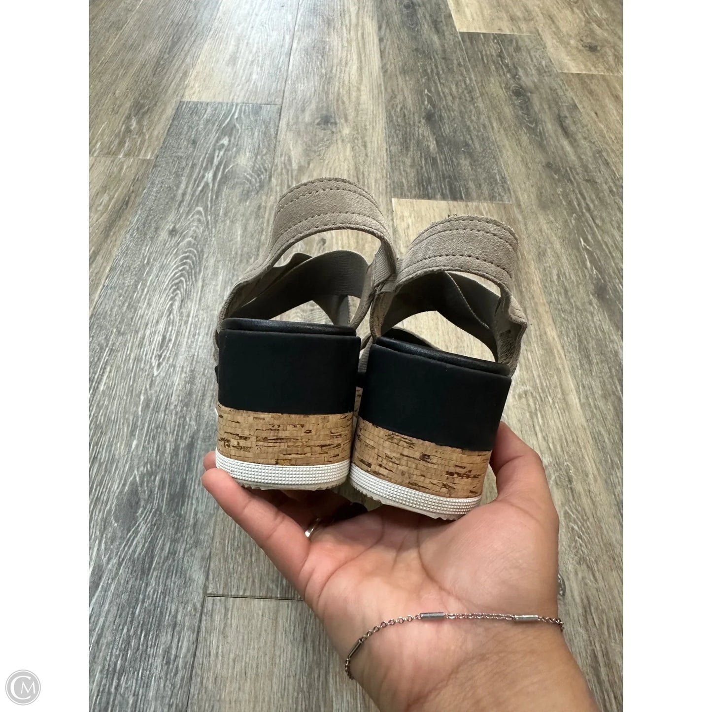 Sandals Heels Wedge By Sorel In Taupe, Size: 8