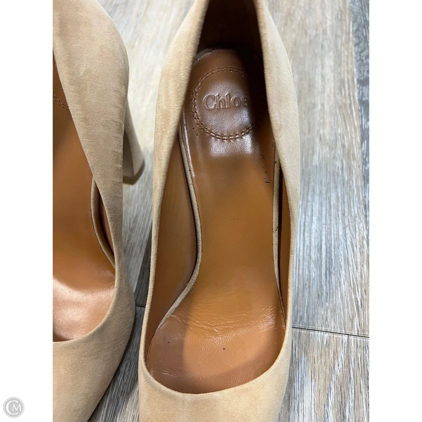 Shoes Luxury Designer By Chloe In Cream, Size: 8/38