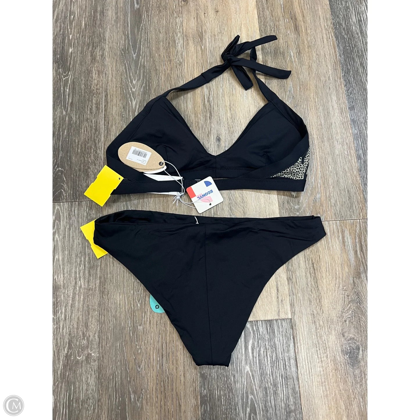 Swimsuit 2pc By Prana In Black & Green, Size: S