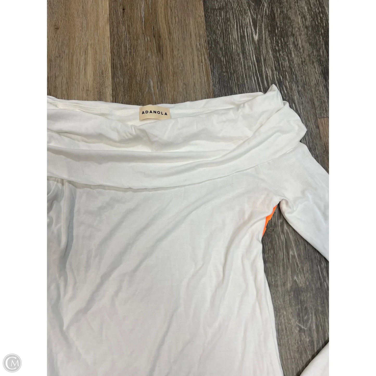 Top Long Sleeve By Adanola In White, Size: S