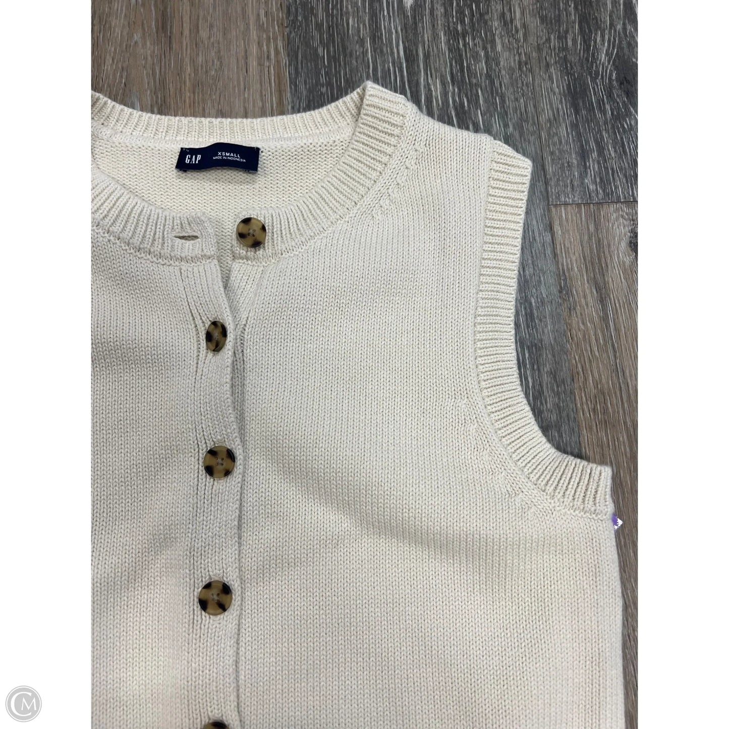 Vest Sweater By Gap In Cream, Size: Xs