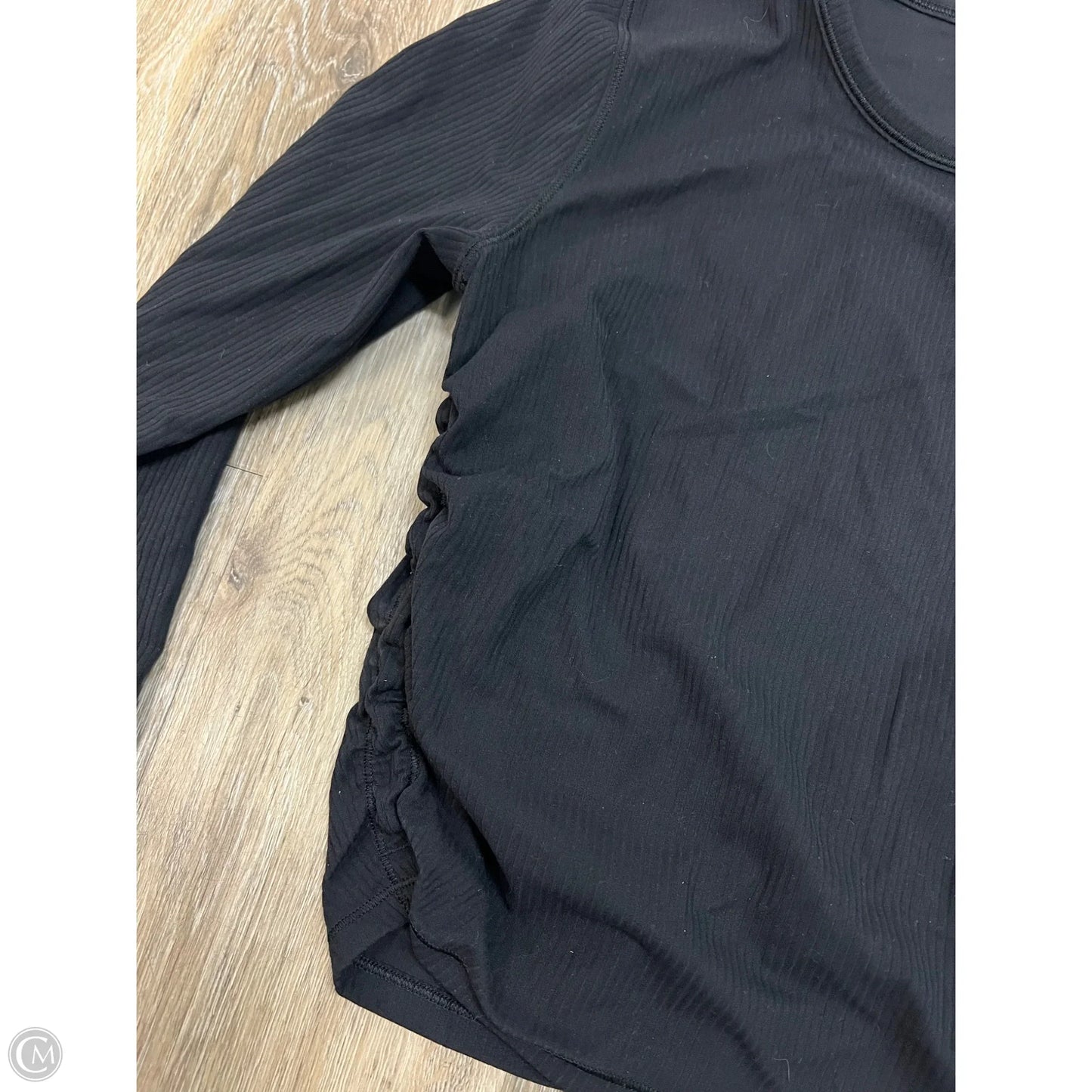 -Athletic Top Long Sleeve Crewneck By Lululemon In Black, Size: S