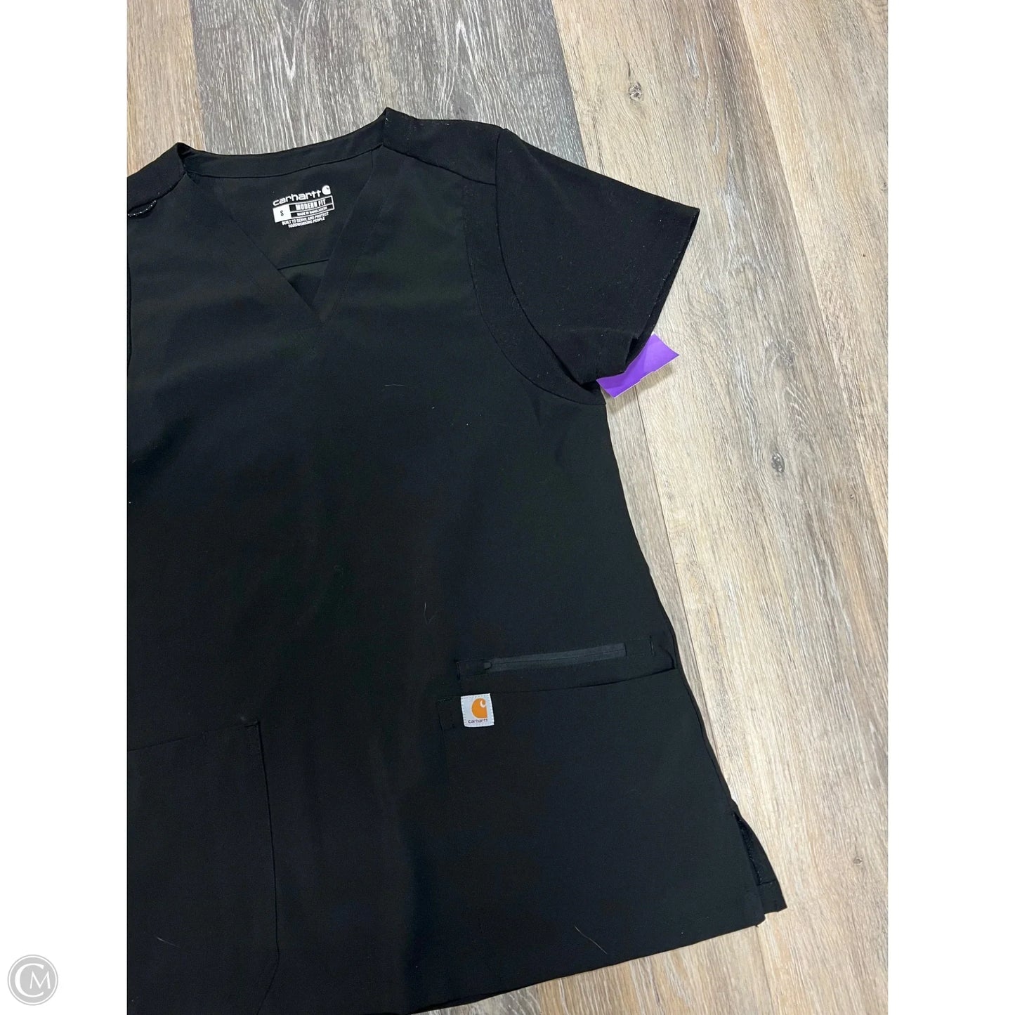 Scrub Top Short Sleeve By Carhartt In Black, Size: S