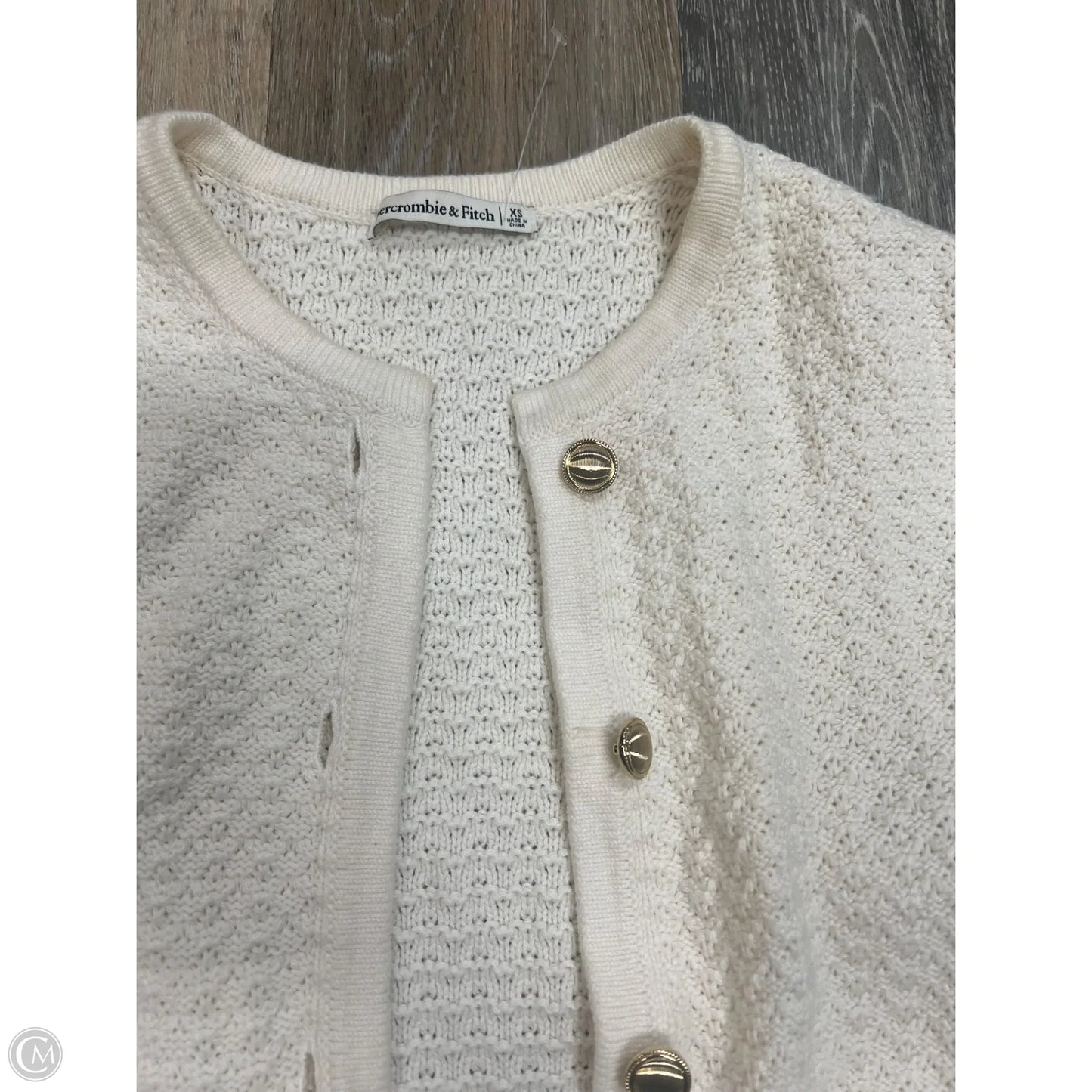 Sweater Cardigan By Abercrombie And Fitch In Cream, Size: Xs