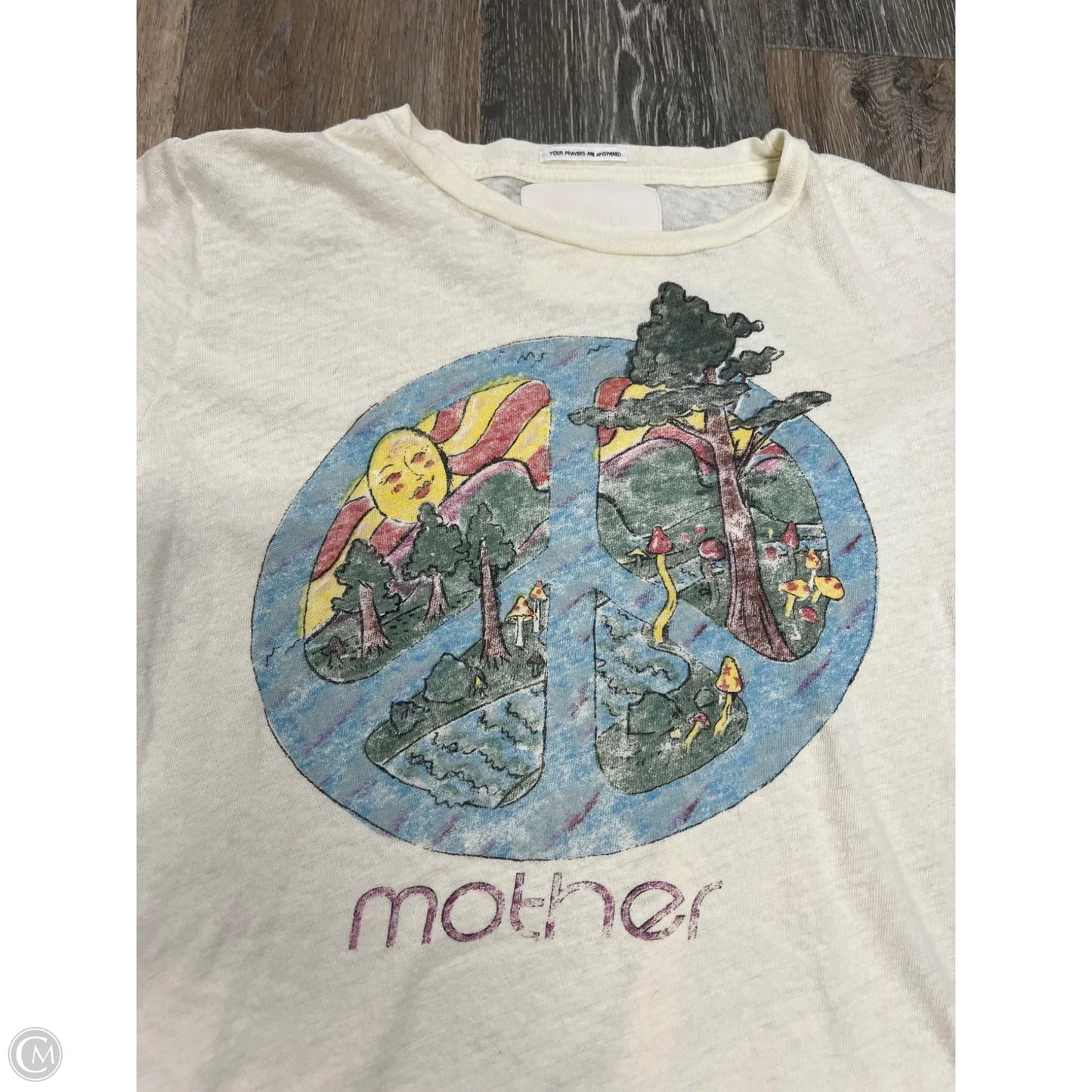 Top Short Sleeve By Mother In Cream, Size: S