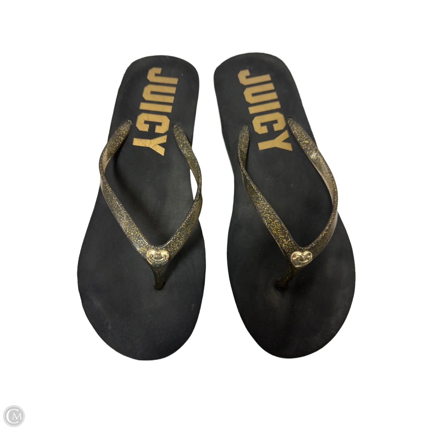 Sandals Heels Wedge By Juicy Couture In Black, Size: 9