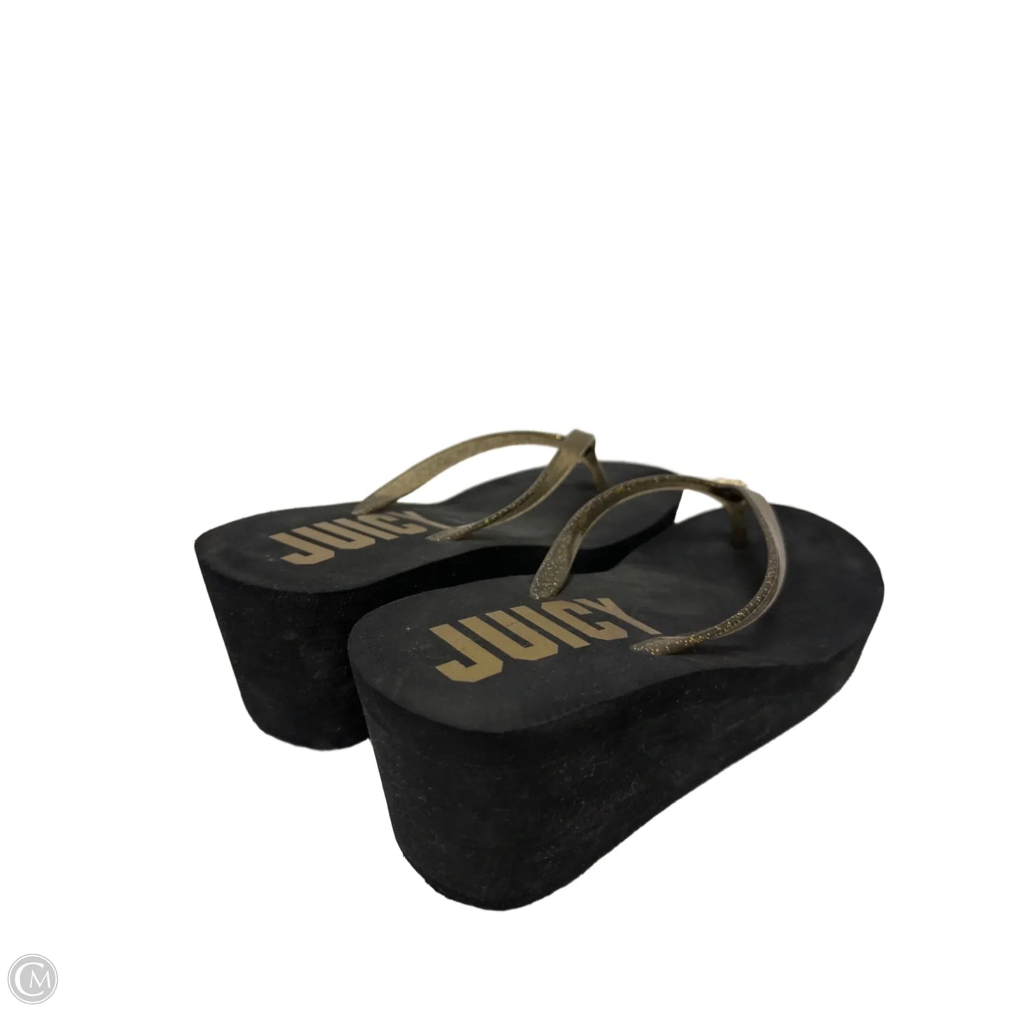 Sandals Heels Wedge By Juicy Couture In Black, Size: 9