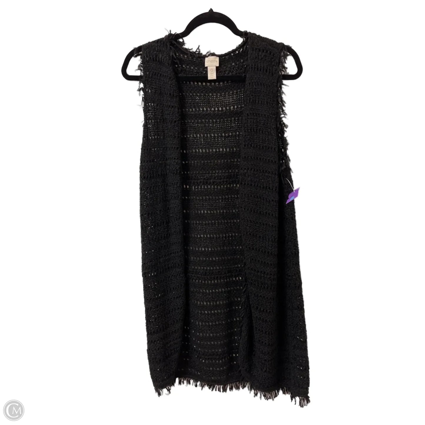 Vest Sweater By Chicos In Black, Size: S