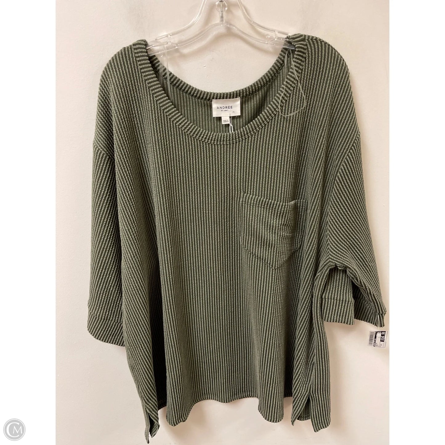 Sweater By Andree By Unit In Green, Size: 2x