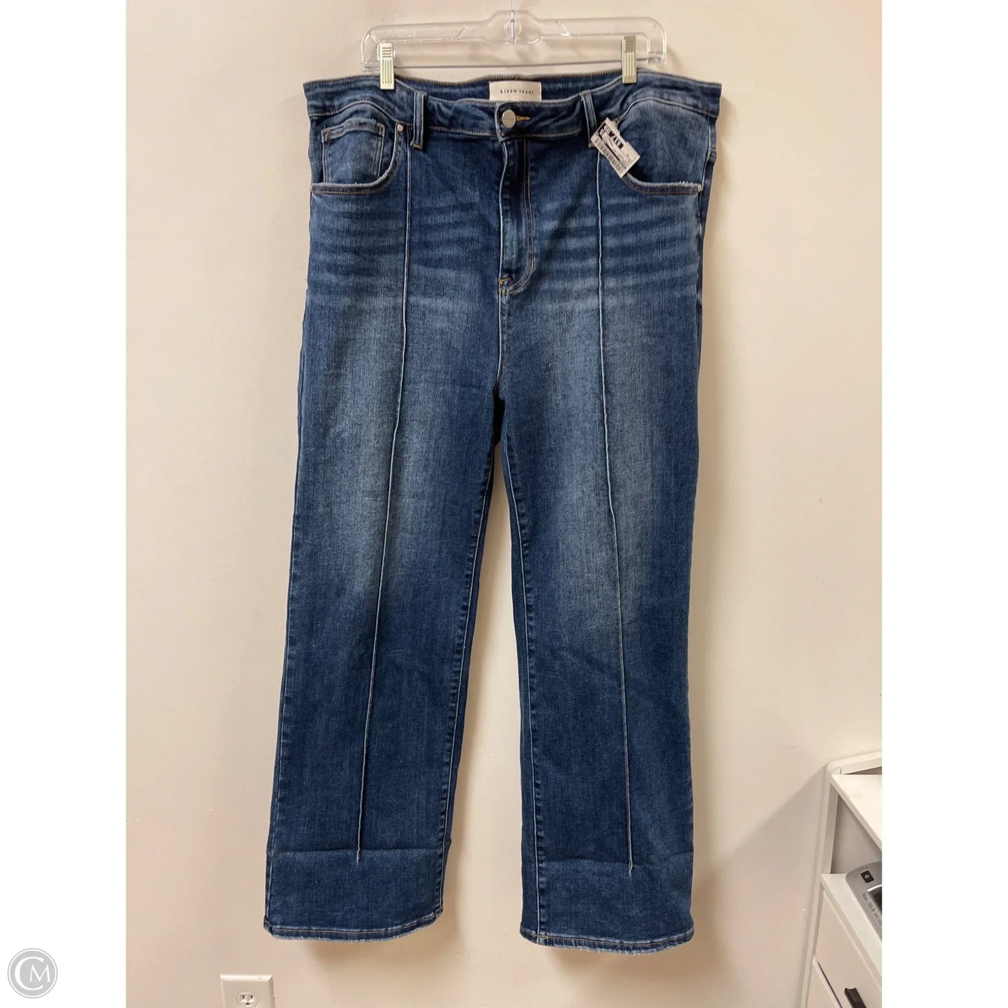 Jeans Wide Leg By Risen In Blue Denim, Size: 22