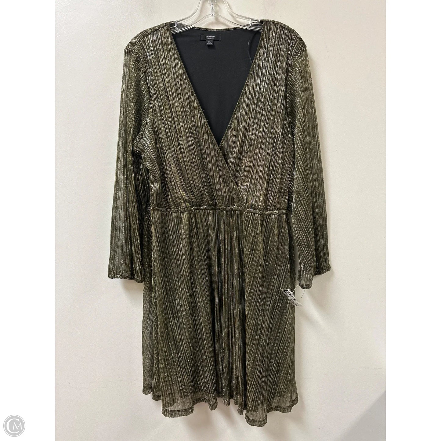 Dress Party Midi By Simply Vera In Gold, Size: Xl