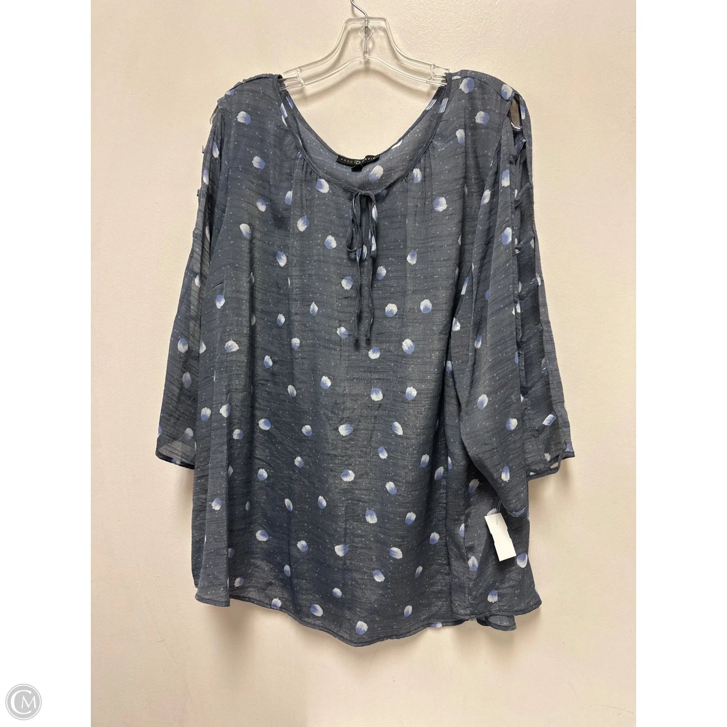 Top Long Sleeve By Fred David In Grey, Size: 3x