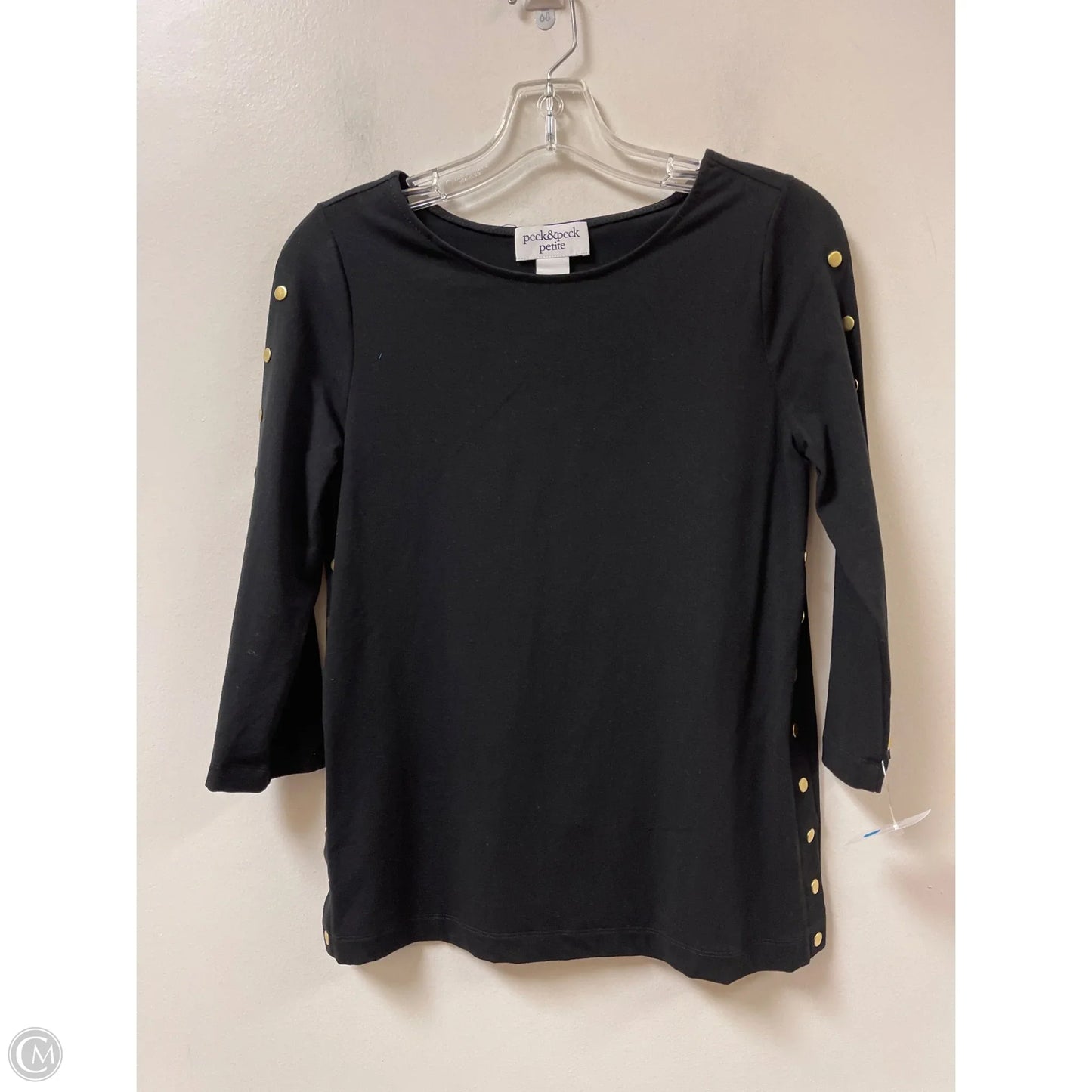 Top Long Sleeve By Peck And Peck In Black, Size: Sp
