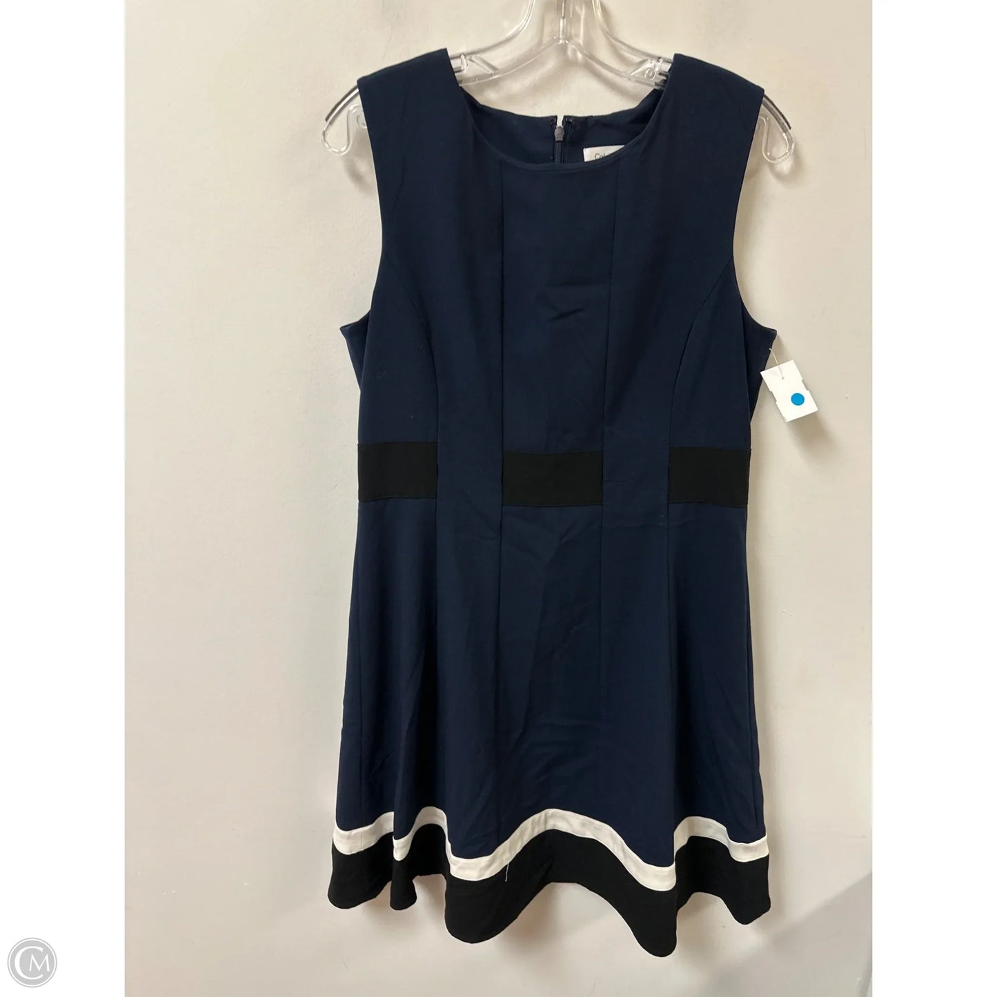 Dress Casual Midi By Calvin Klein In Navy, Size: L